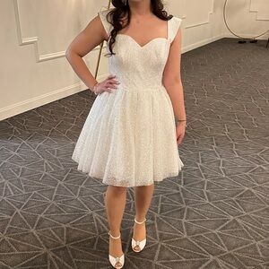 Elegant White Glitter Dress